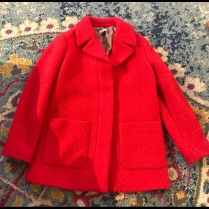 Beautiful red pea coat JCREW SZ 6P